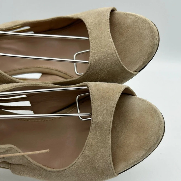 Sergio Rossi Beige/nude colored strappy heels with Ladder Detail sz 37 - Picture 5 of 13